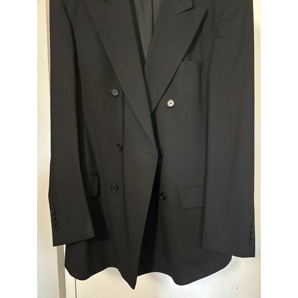 Vito Rufolo San Martino Mens Size 40L Wool Black Blazer Jacket Coat Italy - Picture 2 of 13